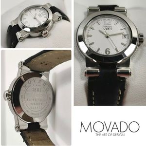 Movado Vizio Sport Stainless Steel Black Leather